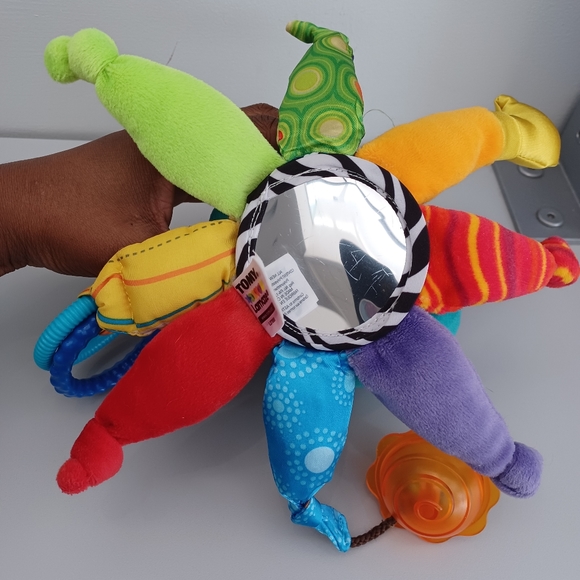 •Tomy Lamaze Pirate Octopus Baby 8" Plush Rattle Mirror Sensory Fabrics Clip On - Picture 7 of 11